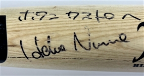 Hideo Nomo Signed (Japanese and English) 1998 Los Angeles Dodgers Wilson Game Used Bat (Beckett Authentic) Acquired by Teammate Juan Castro