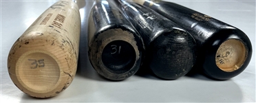 Baltimore Orioles Game Used Bat Collection (4) Incl. Melvin Mora (Beckett Authentic) Acquired by Teammate Juan Castro