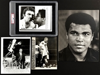 Muhammad Ali News Service Photo Collection (8) with Five PSA/DNA Encapsulated Examples