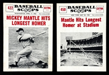 1961 Nu-Card Scoops Mickey Mantle Pair (2)