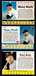 1961-63 Post Cereal Mickey Mantle Trio (3)