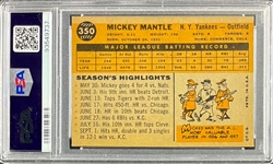  1960 Topps #350 Mickey Mantle - PSA EX-MT 6