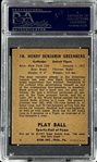 1941 Play Ball #18 Hank Greenberg - PSA VG-EX 4