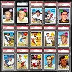 1969 Topps Hall of Famers and Stars Collection of 44 Incl. 29 Graded Cards