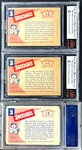 1959 Fleer Three Stooges # 1 Curly, #2 Moe and #3 Larry Graded Trio (3)