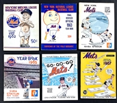 1962-1969 New York Mets Yearbook Collection (8) Incl. Signed 1969 Example - The First Eight Seasons!