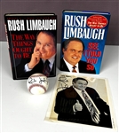 Rush Limbaugh Signed Books and Baseball (3 Items) (Beckett Authentic)