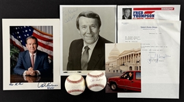 Conservative Thinkers Signed Books and Baseballs (7 Items) Incl. Pat Buchanan, Newt Gingrich, Oliver North and Others (Beckett Authentic)