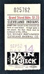 Mickey Mantle Career Home Run  #33 Ticket Stub - September 14, 1952, Cleveland Municipal Stadium