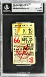 Mickey Mantle Career Home Run #165 Ticket Stub - August 25, 1956, Yankee Stadium (Encapsulated Beckett Authentic)
