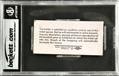 Mickey Mantle Career Home Run #187 Ticket Stub - June 7, 1957, Briggs Stadium (Detroit) (Encapsulated Beckett Authentic)