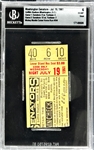 Mickey Mantle Career Home Run #356 Ticket Stub - July 19, 1961, Griffith Stadium (Washington, D.C.) (Encapsulated Beckett Authentic)