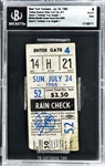 Mickey Mantle Career Home Run  #493 Ticket Stub - July 24, 1966, Yankee Stadium  (Encapsulated Beckett Authentic)