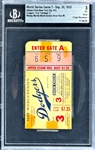 1955 Mickey Mantle World Series Home Run #5 Ticket Stub - September 30, 1955, Ebbets Field  (Encapsulated Beckett Authentic)