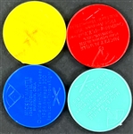 1955 Armour Coins Mickey Mantle (Incorrect Spelling)  Group of 4 Diff. Colors