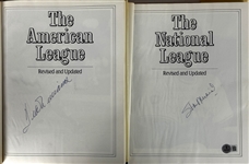 Ted Williams and Stan Musial Signed Hardcover Editions of <em>The American League</em> and <em>The National League</em> Coffee Table Books (Beckett Authentic)
