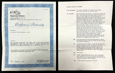A Lock of Elvis Presley Hair with Provenance from Legendary New York Talk Show Host Joe Franklin (University Archives LOA)
