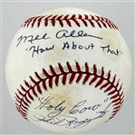 Mel Allen How About That and Phil Rizzuto Holy Cow Signed Baseball (Beckett Authentic)