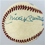 Joe DiMaggio and Mickey Mantle Signed OAL (Brown) Baseball (Beckett Authentic)