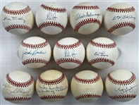 Hall of Famers Single Signed Baseball Collection of 11 Incl. Nolan Ryan, Duke Snider and Others (Beckett Authentic)