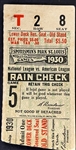 1930 World Series Game 5 Ticket Stub at Sportsmen's Park, St. Louis - Jimmie Foxx 9th Inning Game-Winer 2-Run Home Run