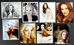 Hollywood Actresses Signed 8x10 Photo Collection of 35 (with Duplication) Incl. Gena Rowlands, Catherine Deneuve, Raquel Welch and Others (JSA)