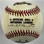 1999 Game Used Baseball from Final Game at San Francisco's Candlestick Park Final Acquired by Los Angeles Dodgers utility infielder Juan Castro