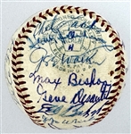 Baseball Hall of Famers Signed Baseball (27) Incl. Jimmie Foxx, Lefty Grove, Rick Ferrell and Others (Beckett Authentic) - Mickey Harris Collection