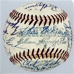 Baseball Hall of Famers Signed Baseball (27) Incl. Jimmie Foxx, Lefty Grove, Rick Ferrell and Others (Beckett Authentic) - Mickey Harris Collection