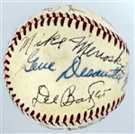 Boston Red Sox Hall of Famers and Stars Multi-Signed Baseball (15 Signatures) Incl. Lefty Grove, Rick Farrell and Others (Beckett Authentic) - Mickey Harris Collection