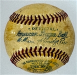 President Dwight D. Eisnhower Signed Baseball Signed for Red Sox Pitcher Mickey Harris (Beckett Authentic) 
