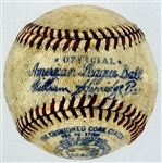 1946 Mickey Harris Win #7 (5-18-46) Game Used Baseball - From his 17-Win Season