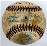 1946 Mickey Harris Win #11 (6-28-46) Game Used Baseball - From his 17-Win Season