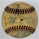 1946 Mickey Harris Win #14 (8-4-46) Game Used Baseball - From his 17-Win Season