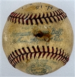 1946 Mickey Harris Win #15 (8-16-46) Game Used Baseball - From his 17-Win Season -  Signed by Harris (Beckett Authentic)