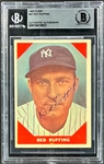 1960 Fleer #63 Red Ruffing Signed Card (Beckett Encapsulated)