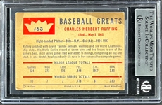 1960 Fleer #63 Red Ruffing Signed Card (Beckett Encapsulated)