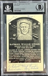 Ray Schalk Signed Black and White Hall of Fame Plaque (Beckett Encapsulated)