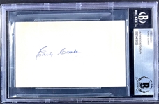 Earle Combs Signed Index Card (Beckett Encapsulated)