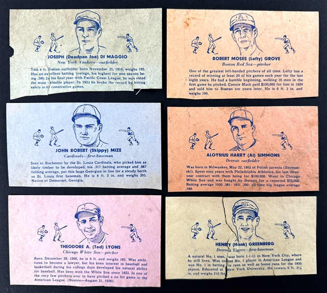1936 RARE R301 Overland Candy Co. Wrapper Collection of 34 (26 Diff.)