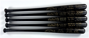 1960's World Series Black Bats Collection (5) Incl. 1963 Yankees and 1969 Miracle Mets - From Chicago White Sox Executive