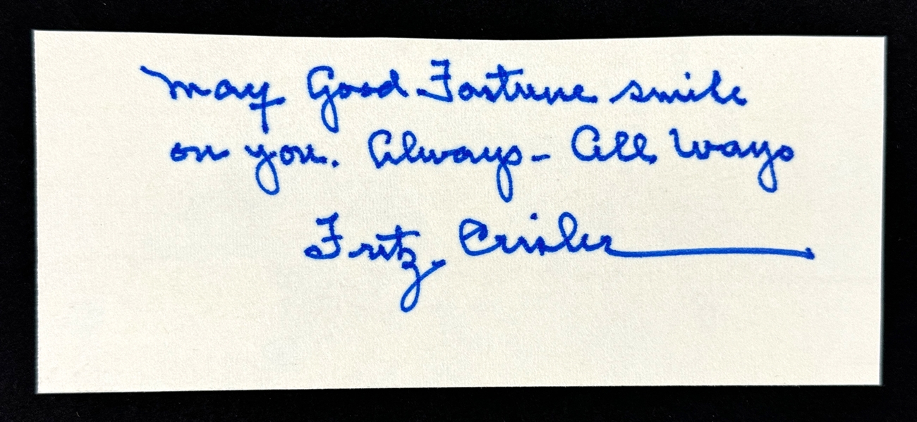 Fritz Crisler Signed and Inscribed Cut - Legendary Michigan and Princeton Coach (Beckett Authentic)