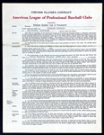 William Harridge Signed Uniform Player's Contract (Beckett Authentic)