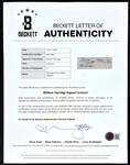 William Harridge Signed Uniform Player's Contract (Beckett Authentic)
