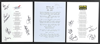 Classic Rock & Roll Band-Signed Lyric Sheets (11) Incl.  (Beckett Authentic)