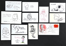 Classic Cartoonists Signed Presentation Drawings (12)  (Beckett Authentic)