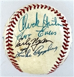 1984 Cracker Jack Old Timers Signed Baseball (17 Sigs.) Incl. Roger Maris, Harmon Killebrew and Others (Beckett Authentic)