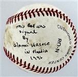 Gianni Versace Single Signed Baseball (Beckett Authentic)