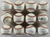 Football Hall of Famers and Stars Single Signed Baseballs (17) (Beckett Authentic)