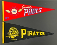 1960's MLB Pennant Trio Incl. 1969 Seattle Pilots (3)